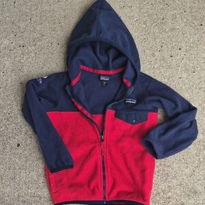 Patagonia Red-Blue Micro-Fleece Hoodie